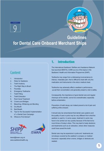 Guidelines For Dental Care Onboard Merchant Ships 